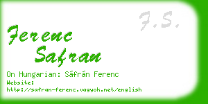 ferenc safran business card