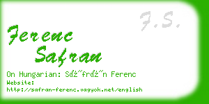 ferenc safran business card